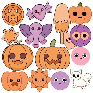 Happy halloween banner vector ghost spooky pumpking card template Stock Illustration