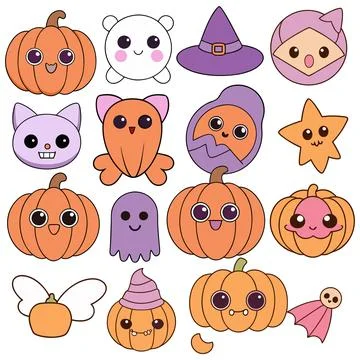 Happy halloween banner vector ghost spooky pumpking card template Stock Illustration