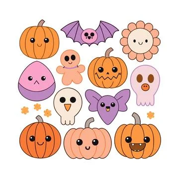 Happy halloween banner vector ghost spooky pumpking card template Stock Illustration