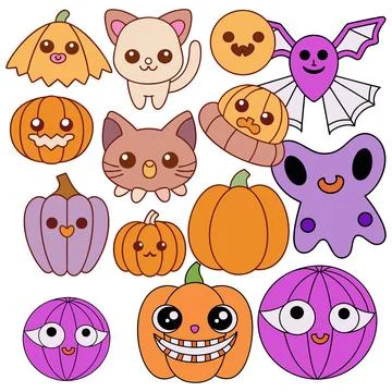 Happy halloween banner vector ghost spooky pumpking card template Stock Illustration