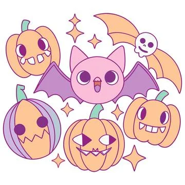 Happy halloween banner vector ghost spooky pumpking card template Stock Illustration