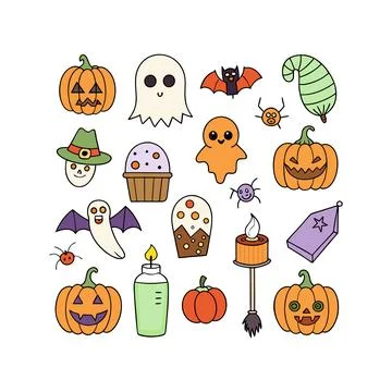 Happy halloween banner vector ghost spooky pumpking card template Stock Illustration
