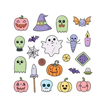 Happy halloween banner vector ghost spooky pumpking card template Stock Illustration