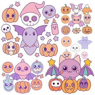 Happy halloween banner vector ghost spooky pumpking card template Stock Illustration