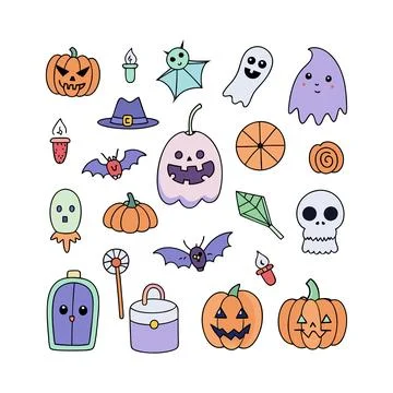 Happy halloween banner vector ghost spooky pumpking card template Stock Illustration