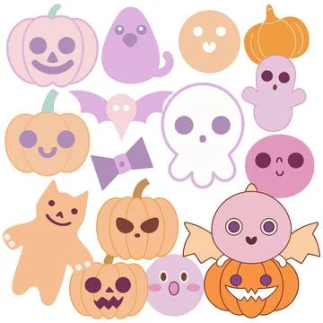 Happy halloween banner vector ghost spooky pumpking card template Stock Illustration