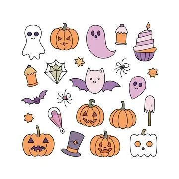 Happy halloween banner vector ghost spooky pumpking card template Stock Illustration