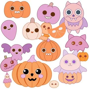 Happy halloween banner vector ghost spooky pumpking card template Stock Illustration