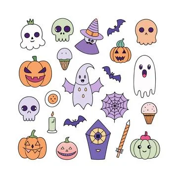 Happy halloween banner vector ghost spooky pumpking card template Stock Illustration
