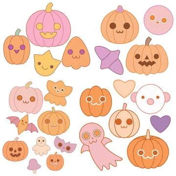 Happy halloween banner vector ghost spooky pumpking card template Stock Illustration