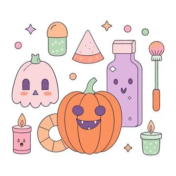 Happy halloween banner vector ghost spooky pumpking card template Stock Illustration