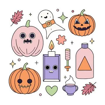 Happy halloween banner vector ghost spooky pumpking card template Stock Illustration
