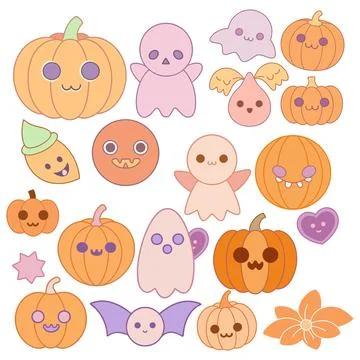 Happy halloween banner vector ghost spooky pumpking card template Stock Illustration