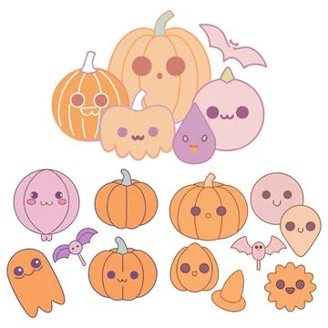 Happy halloween banner vector ghost spooky pumpking card template Stock Illustration