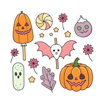 Happy halloween banner vector ghost spooky pumpking card template Stock Illustration