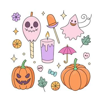 Happy halloween banner vector ghost spooky pumpking card template Stock Illustration