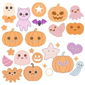 Happy halloween banner vector ghost spooky pumpking card template Stock Illustration
