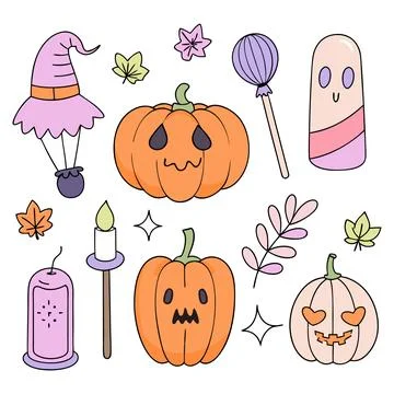 Happy halloween banner vector ghost spooky pumpking card template Stock Illustration