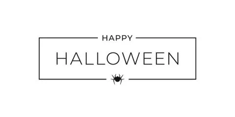 Happy halloween banner on white background sign Stock Illustration