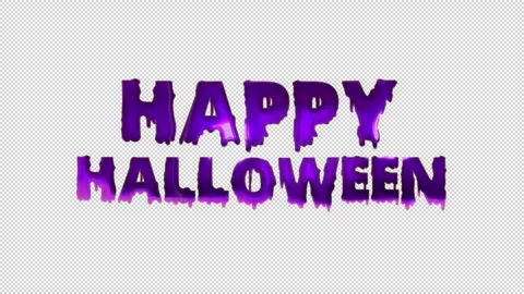 Happy Halloween Blue Loop Alpha Stock Footage 307997607