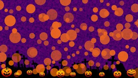 Happy Halloween bokeh effect background illustration design with pumpkins. Stock Illustration