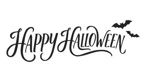 Happy Halloween calligraphic script lettering vector Illustrazione stock