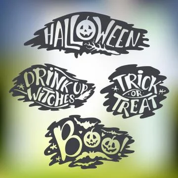 Happy Halloween Calligraphy backgrounds. Vector  banner Stock Illustration