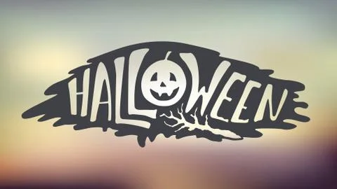 Happy Halloween Calligraphy backgrounds. Vector  banner Stock Illustration
