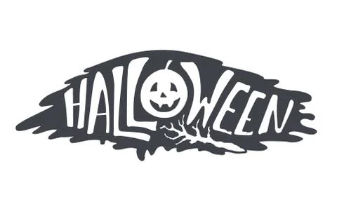 Happy Halloween Calligraphy backgrounds. Vector  banner Stock Illustration