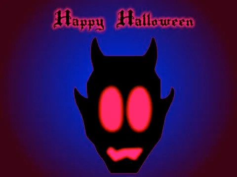 Happy halloween card with devil Illustrazione stock