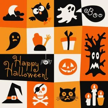 Happy Halloween card. Stock Illustration