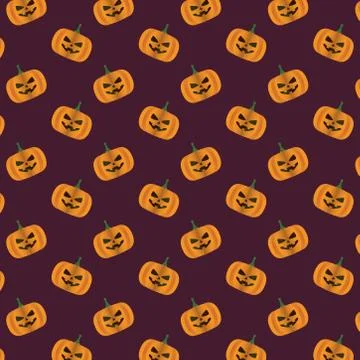Happy halloween card with pumpkins pattern 스톡 일러스트