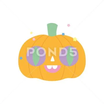 Happy halloween celebration pumpkin with teeth cartoon Stock Illustration