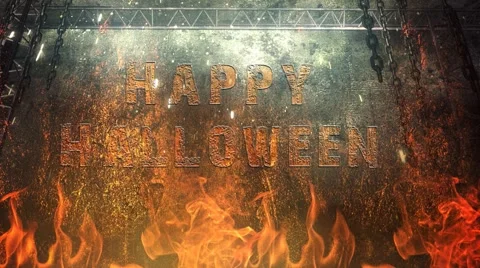 Happy Halloween Chains from Hell 4K Loop Stock Footage 65791134