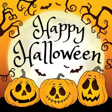Happy Halloween composition image Stock Illustration