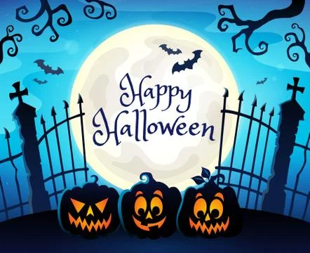 Happy Halloween composition image Stock Illustration