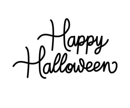 Happy halloween in cursive letters 스톡 일러스트