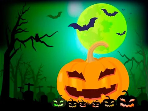 Happy halloween day background vector illustration. Stock Illustration