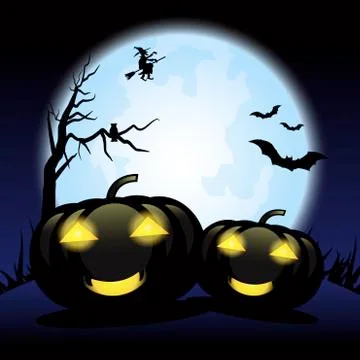 Happy halloween day background vector illustration. Stock Illustration
