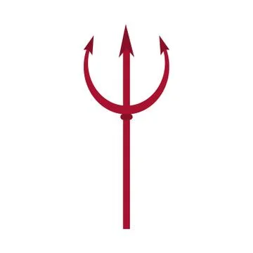 Happy halloween, devil fork trick or treat party celebration flat icon Stock Illustration