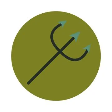 Happy halloween, devil fork trick or treat party celebration flat and block icon イラスト素材