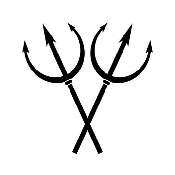 Happy halloween, devil fork trick or treat party celebration silhouette icon Stock Illustration