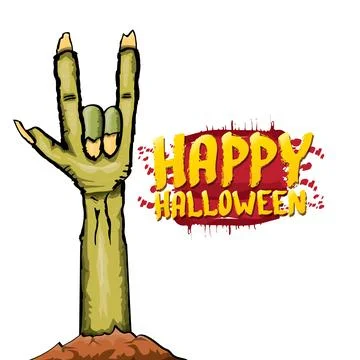 Happy halloween doodle design elements set isolated on white background. vector Stock Illustration