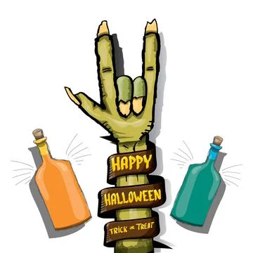 Happy halloween doodle design elements set isolated on white background. vector 库存插图
