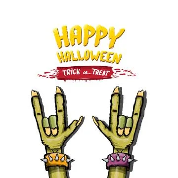 Happy halloween doodle design elements set isolated on white background. vector Stock Illustration