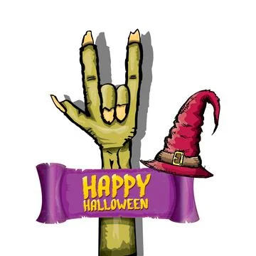 Happy halloween doodle design elements set isolated on white background. vector Illustrazione stock