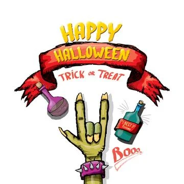 Happy halloween doodle design elements set isolated on white background. vector Stockillustratie