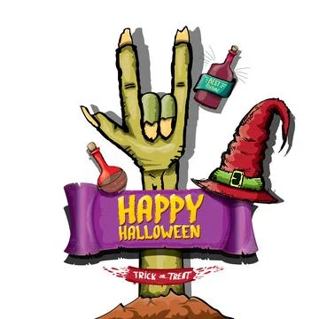 Happy halloween doodle design elements set isolated on white background. vector 스톡 일러스트