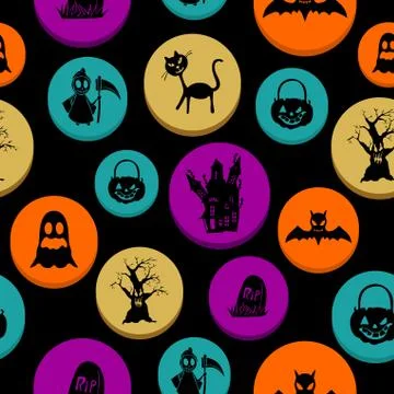 Happy halloween elements seamless pattern background eps10 file. 스톡 일러스트