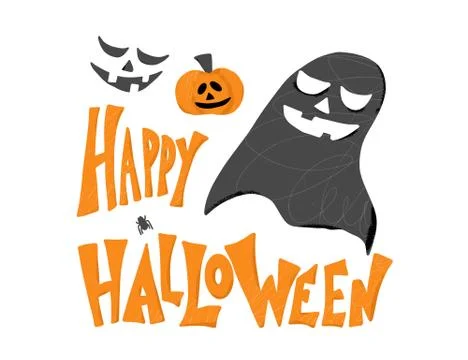 Happy halloween flat illustration. Vector simple design. Illustrazione stock